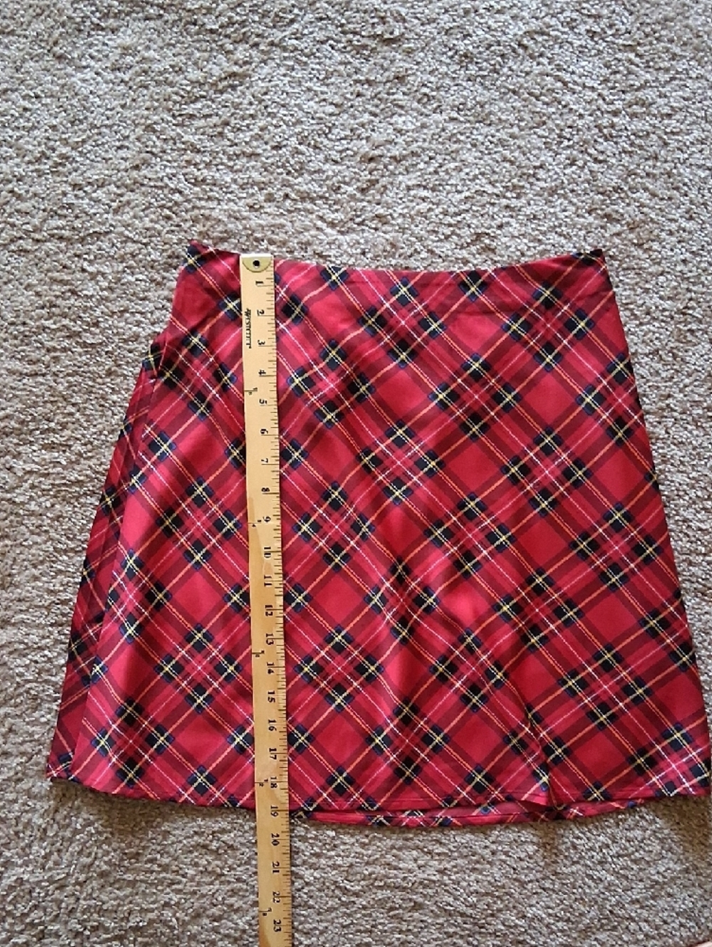 J. Crew Red Plaid A-Line Mini Skirt - Picture 7 of 8
